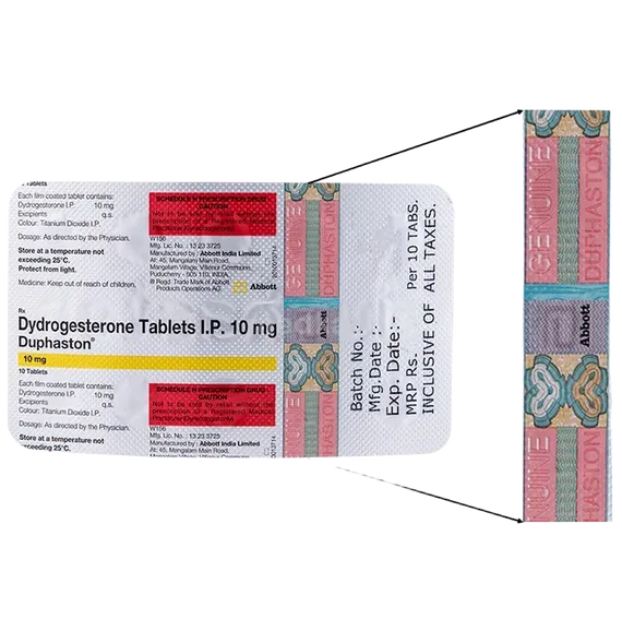duphaston 10mg tablet 10's